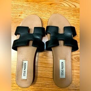 Steve Madden Black Sandals, Size 7
